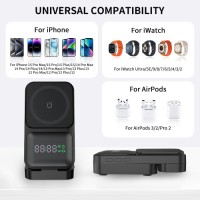 4 in 1 Foldable Magnetic Wireless Charger with LCD Display